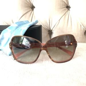 Oliver Peoples Tan & Pink Large Sunglasses